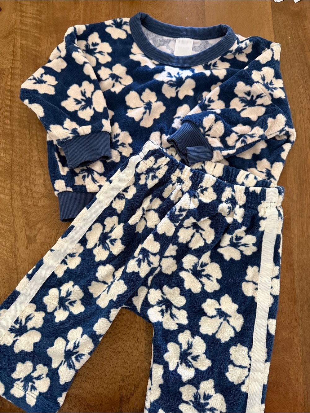 Bonds Kids Matching Set Navy Blue and Cream Floral